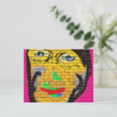 Oude Wise Biker Face, graffiti Art Briefkaart (Staand voorkant)