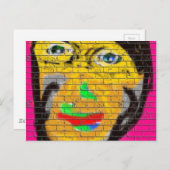 Oude Wise Biker Face, graffiti Art Briefkaart (Voorkant / Achterkant)