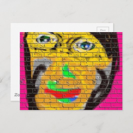 Oude Wise Biker Face, graffiti Art Briefkaart (Voorkant / Achterkant)