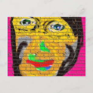 Oude Wise Biker Face, graffiti Art Briefkaart