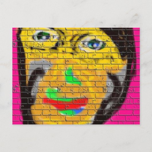 Oude Wise Biker Face, graffiti Art Briefkaart (Voorkant)