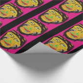 Oude Wise Biker Face, graffiti Art Cadeaupapier (Hoek)