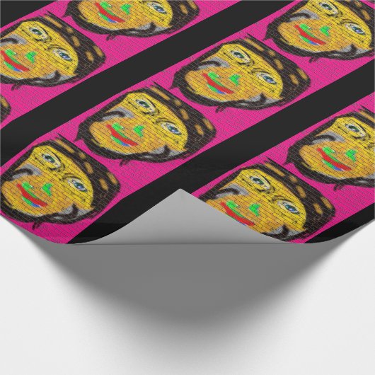 Oude Wise Biker Face, graffiti Art Cadeaupapier (Hoek)