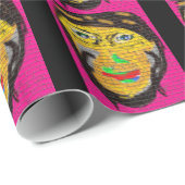 Oude Wise Biker Face, graffiti Art Cadeaupapier (Rol Hoek)