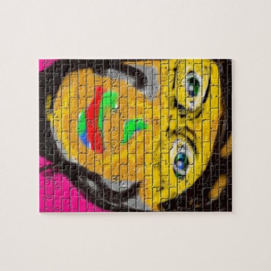 Oude Wise Biker Face, graffiti Art Legpuzzel (Horizontaal)