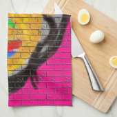 Oude Wise Biker Face, graffiti Art Theedoek (Quarter Fold)