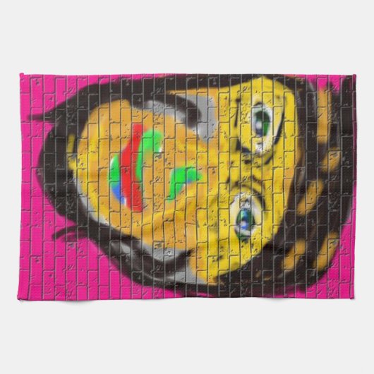 Oude Wise Biker Face, graffiti Art Theedoek (Horizontaal)