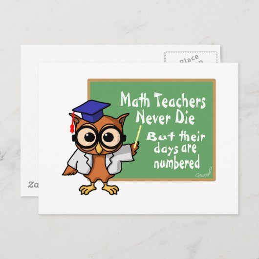 Oude Wiskunde leraren Epitaph Briefkaart (Voorkant / Achterkant)