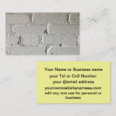 Oude witte bakstenen wand met nokken en kranen visitekaartje (Voorkant / Achterkant)