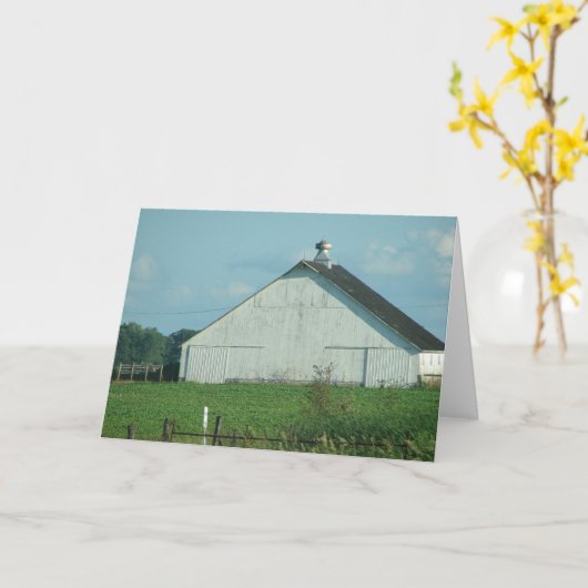 Oude witte Barn Kaart (Gele Bloem)