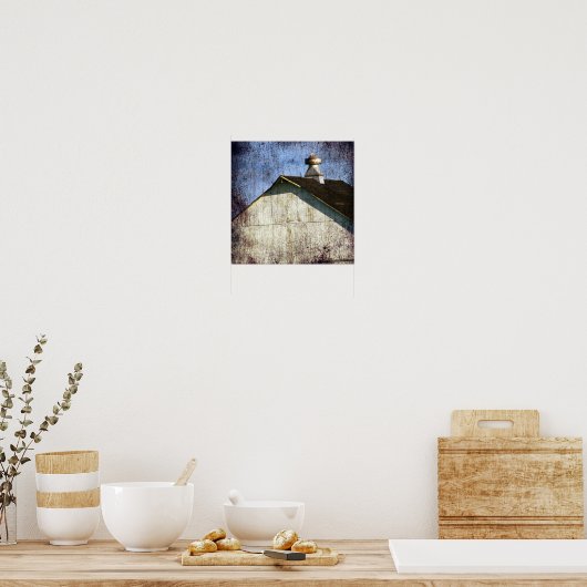 Oude witte Barn Poster (Keuken)