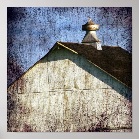 Oude witte Barn Poster (Voorkant)