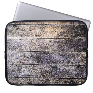 Oude witte houten textuurachtergrond. Kleurvlek d Laptop Sleeve