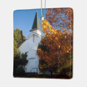 Oude Witte Kerk in het najaar Keramisch Ornament (Links)