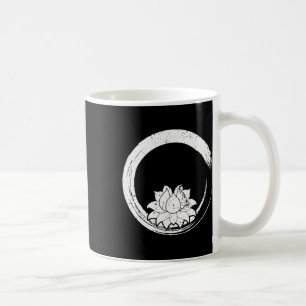Oude Witte Lotusbloem Met Zen Cirkel Koffiemok