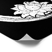 Oude witte lotusbloem met Zen cirkel  Poster (Hoek)