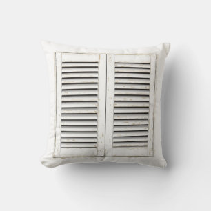 Oude witte luiken kussen