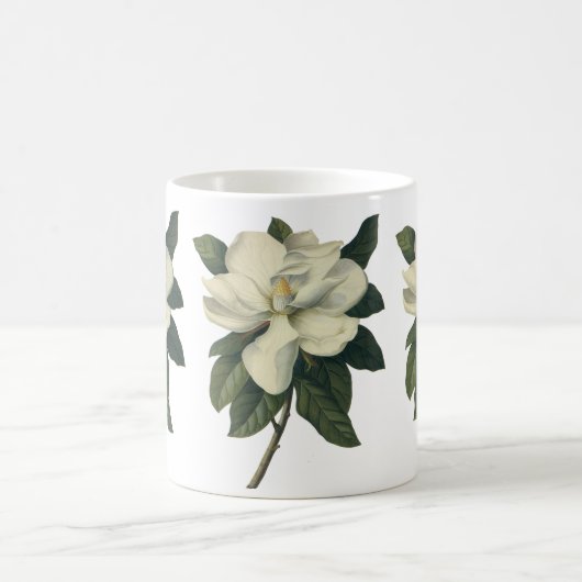 Oude Witte Magnolia Bloesem Bloemen Koffiemok (Center)