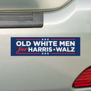 Oude witte Mannen voor Harris Walz 2024 Bumpersticker