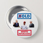Oude witte republikeinen ronde button 7,6 cm (Voorkant /achterkant)