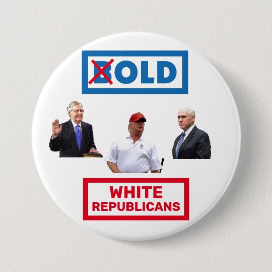 Oude witte republikeinen ronde button 7,6 cm (Voorkant)