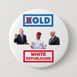 Oude witte republikeinen ronde button 7,6 cm