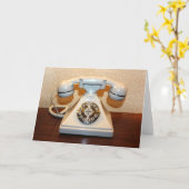 Oude  Witte Telefoon van de Wijzerplaat-omhoog Kaart (Gele Bloem)