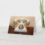 Oude  Witte Telefoon van de Wijzerplaat-omhoog Kaart (Voorkant)