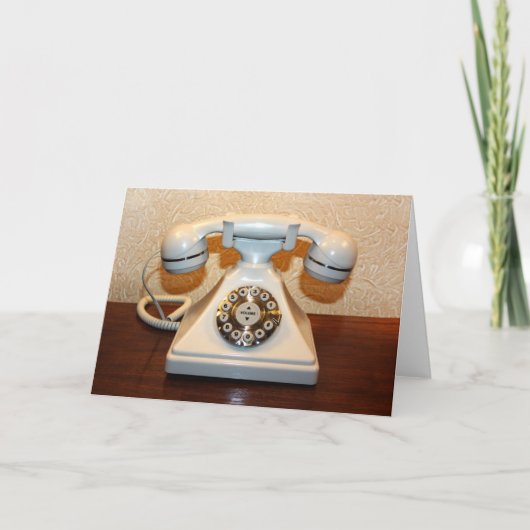 Oude  Witte Telefoon van de Wijzerplaat-omhoog Kaart (Voorkant)