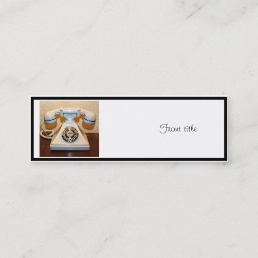Oude Witte Telefoon van de Wijzerplaat-omhoog Mini Visitekaartje (Voorkant)