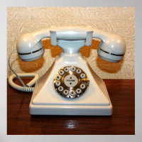 Oude Witte Telefoon van de Wijzerplaat-omhoog