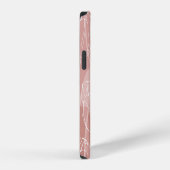 Oude witte tulpen roze achtergrond iPhone hoesje (Rechterkant)