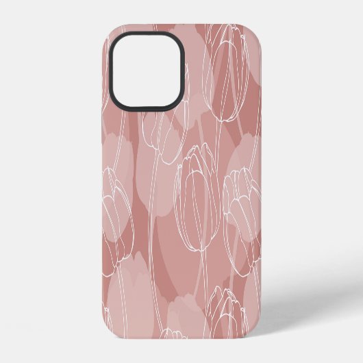 Oude witte tulpen roze achtergrond iPhone hoesje (Achterkant)