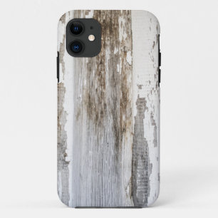 Oude witte verf houten wand textuur iPhone 11 hoesje