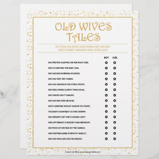 Oude Wiven Tales [Gulden Sparkles] Briefhoofd (Voorkant / Achterkant)