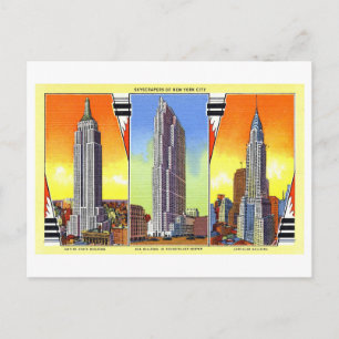 Oude wolkenkrabbers van New York City Briefkaart