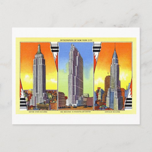 Oude wolkenkrabbers van New York City Briefkaart (Voorkant)