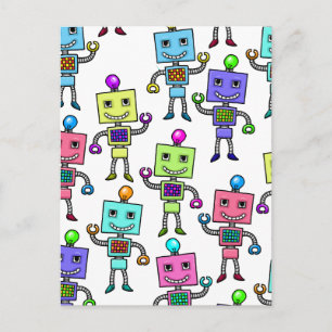 Oude wolretro Robots Briefkaart