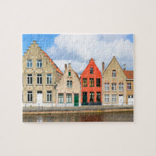 Oude woningen in Brugge, België Legpuzzel