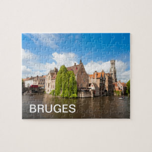 Oude woningen in Brugge, België Legpuzzel
