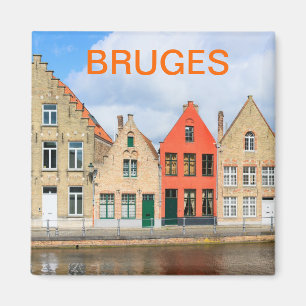 Oude woningen in Brugge, België Magneet