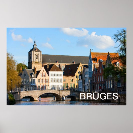 Oude woningen in Brugge, België Poster (Voorkant)