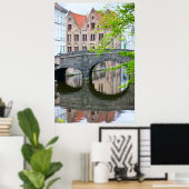 Oude woningen in Brugge, België Poster (Thuiskantoor)