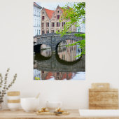 Oude woningen in Brugge, België Poster (Keuken)