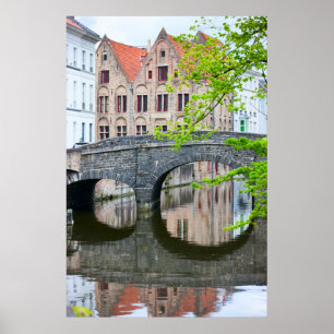 Oude woningen in Brugge, België Poster