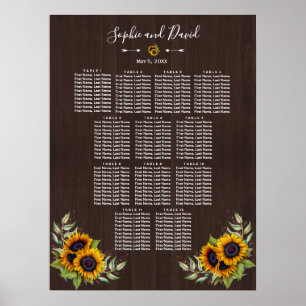  Oude Wood Zonnebloemen Weddenschap Poster