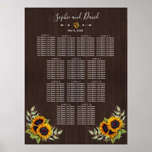  Oude Wood Zonnebloemen Weddenschap Poster (Voorkant)