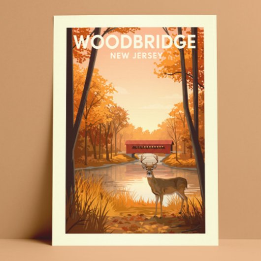 Oude Woodbridge New Jersey Briefkaart