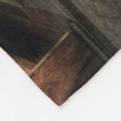 Oude Wooden Church Bench met Kneeler Fleece Deken (Hoek)