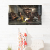 Oude Wooden Church Bench met Kneeler Spandoek (Insitu)